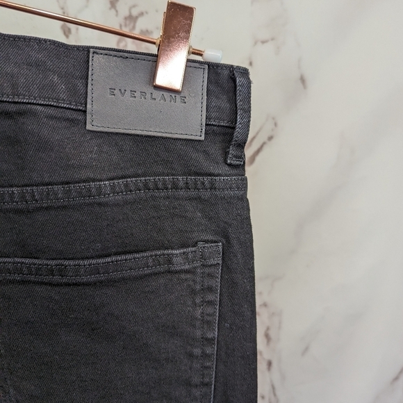 Everlane Jean Black The Way High Coal Straight Fray Raw Hem Crop Denim - Picture 13 of 14